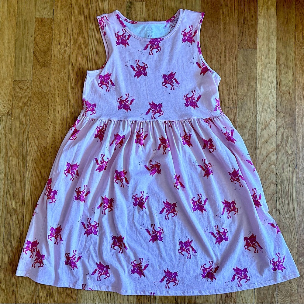 Wonder Nation Pink Unicorn Sleeveless Dress - Girl’s Size 18